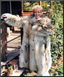 Ma Nugent at Teds house in one of Ted's fur coats, photo by: Eeric Kinkel